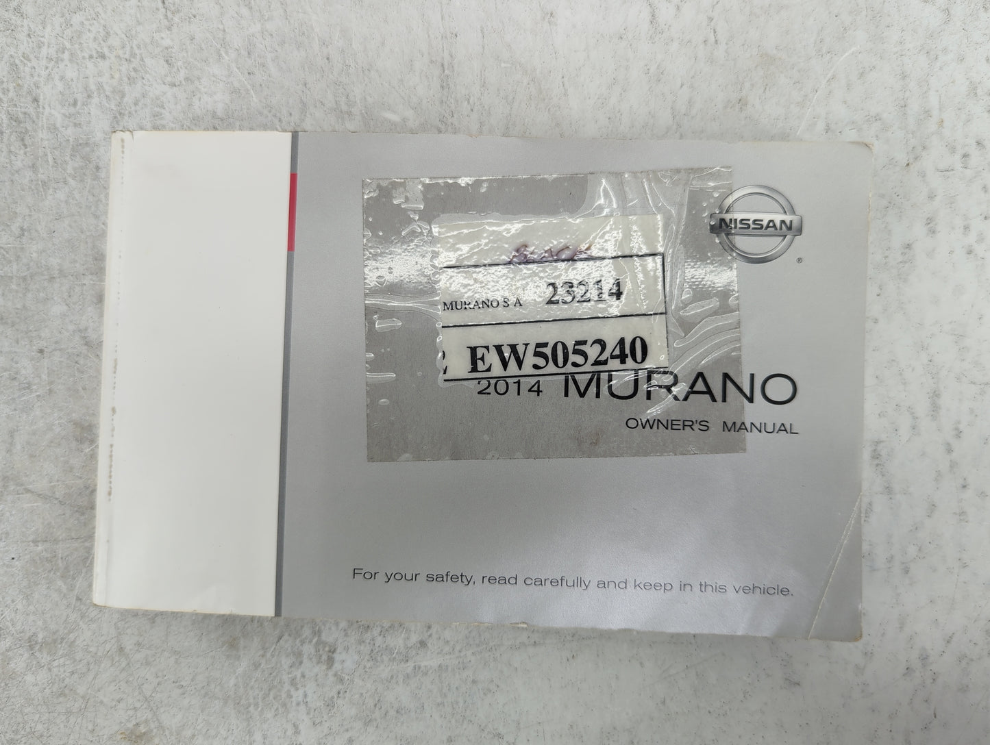 2014 Nissan Murano Owners Manual Book Guide P/N:OM14E0Z51U1 T00UM-1SX6D OEM Used Auto Parts - Oemusedautoparts1.com