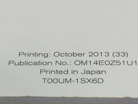2014 Nissan Murano Owners Manual Book Guide P/N:OM14E0Z51U1 T00UM-1SX6D OEM Used Auto Parts - Oemusedautoparts1.com