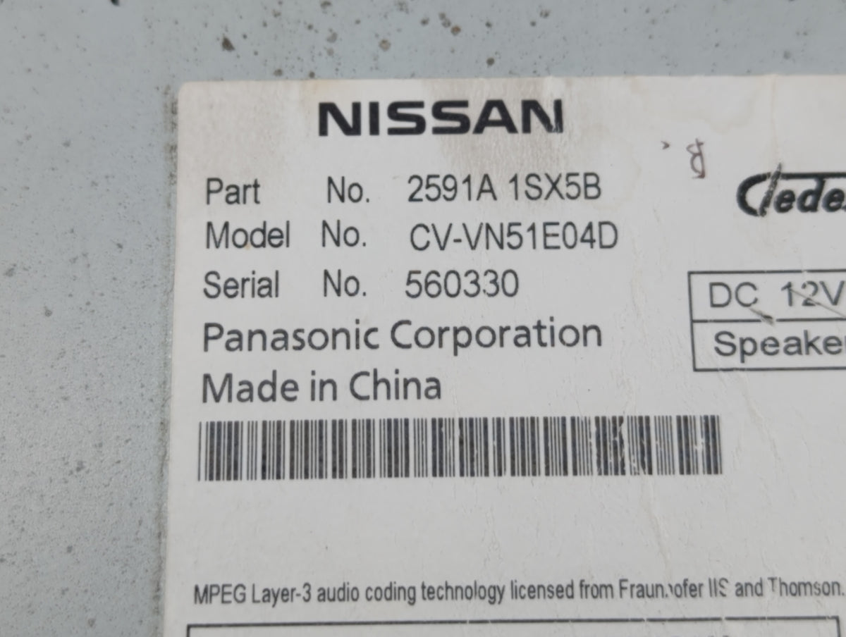 2012-2014 Nissan Murano Am Fm Cd Player Radio Receiver 511117 - Oemusedautoparts1.com