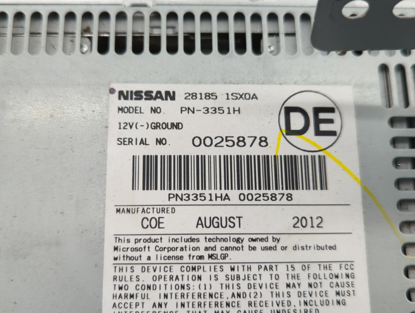 2011-2014 Nissan Murano Am Fm Cd Player Radio Receiver - Oemusedautoparts1.com