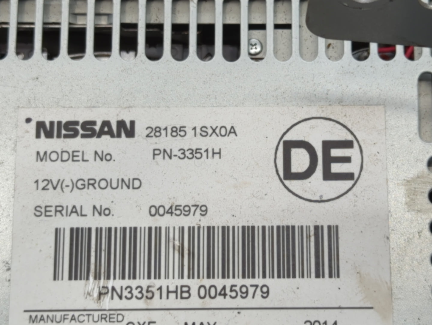 2012-2014 Nissan Murano Radio AM FM Cd Player Receiver Replacement P/N:28185 1SX0A Fits Fits 2012 2013 2014 OEM Used Auto Pa