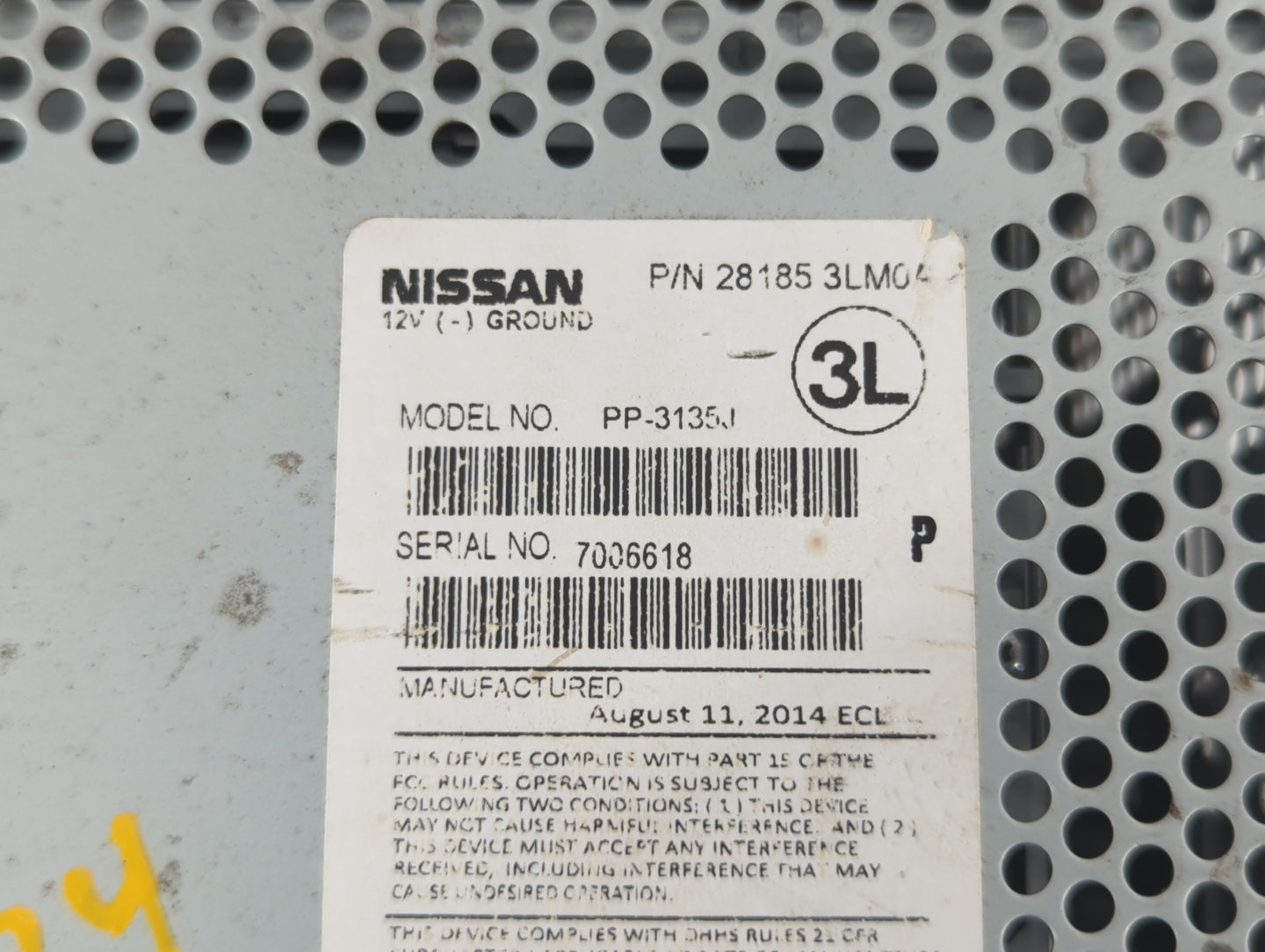 2014-2017 Nissan Nv200 Radio AM FM Cd Player Receiver Replacement P/N:28185 3LM0 Fits Fits 2014 2015 2016 2017 OEM Used Auto