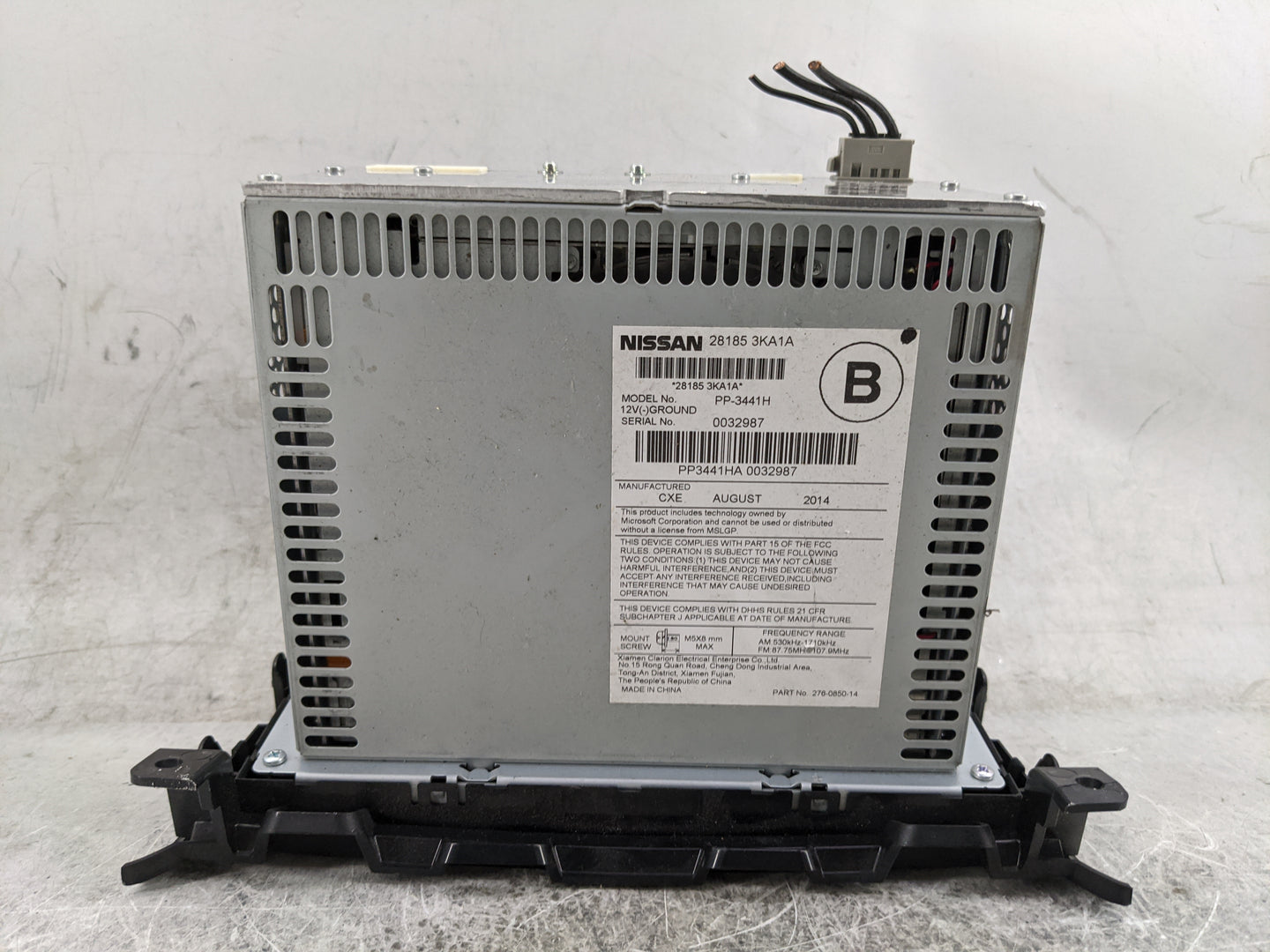 2013-2014 Nissan Pathfinder Radio AM FM Cd Player Receiver Replacement P/N:281853KA1A PP-3441H Fits OEM Used Auto Parts - Oe