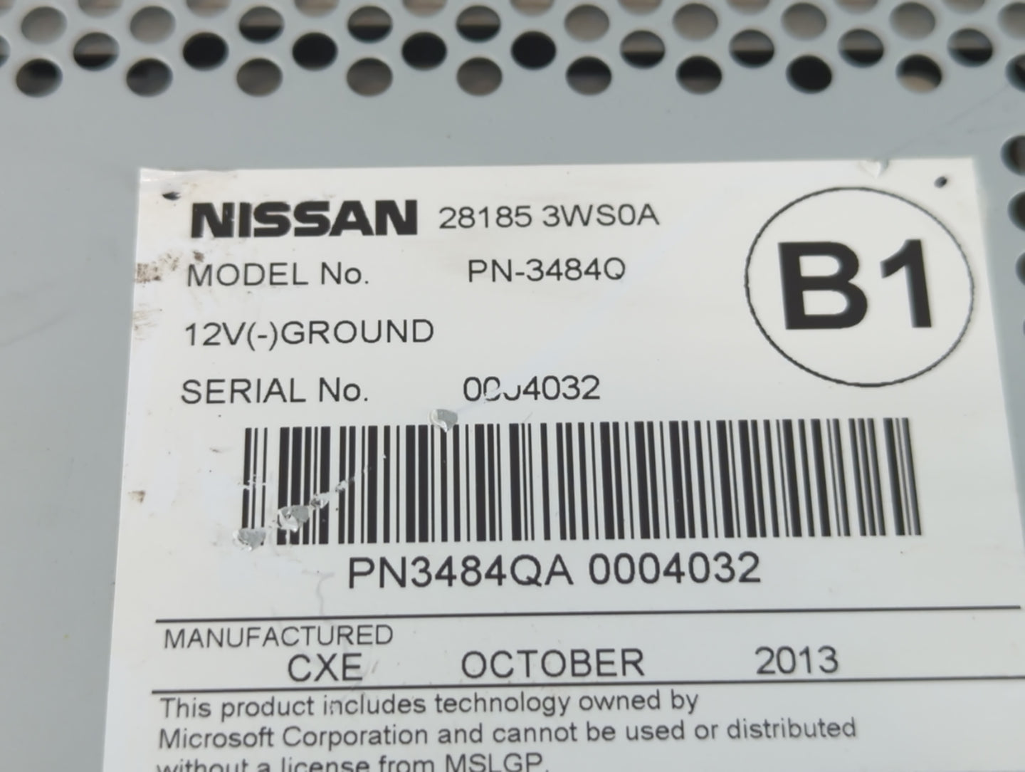 2011-2017 Nissan Quest Radio AM FM Cd Player Receiver Replacement P/N:3484O 28185 3WS0A Fits OEM Used Auto Parts - Oemusedau