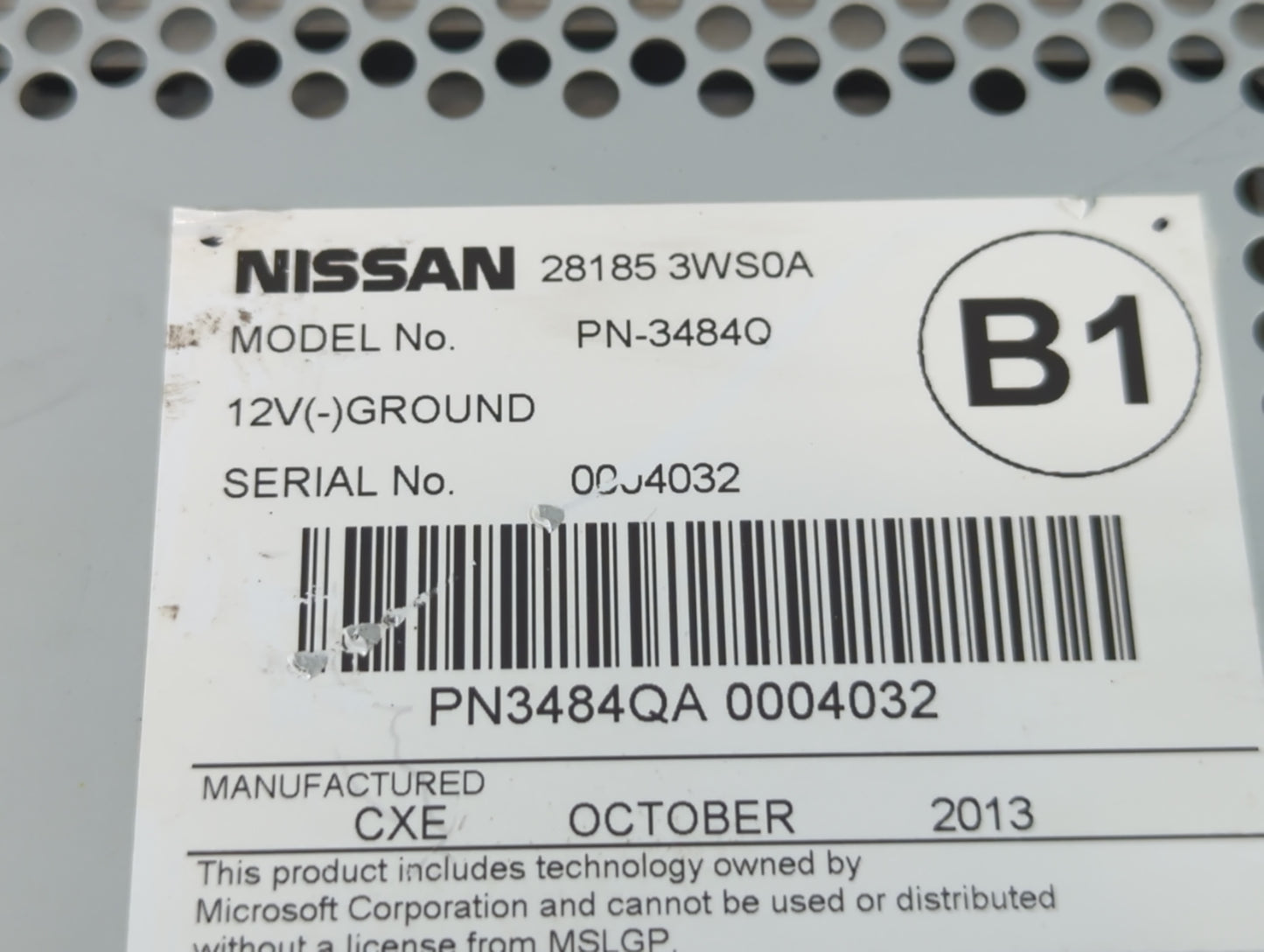 2011-2017 Nissan Quest Radio AM FM Cd Player Receiver Replacement P/N:3484O 28185 3WS0A Fits OEM Used Auto Parts - Oemusedau
