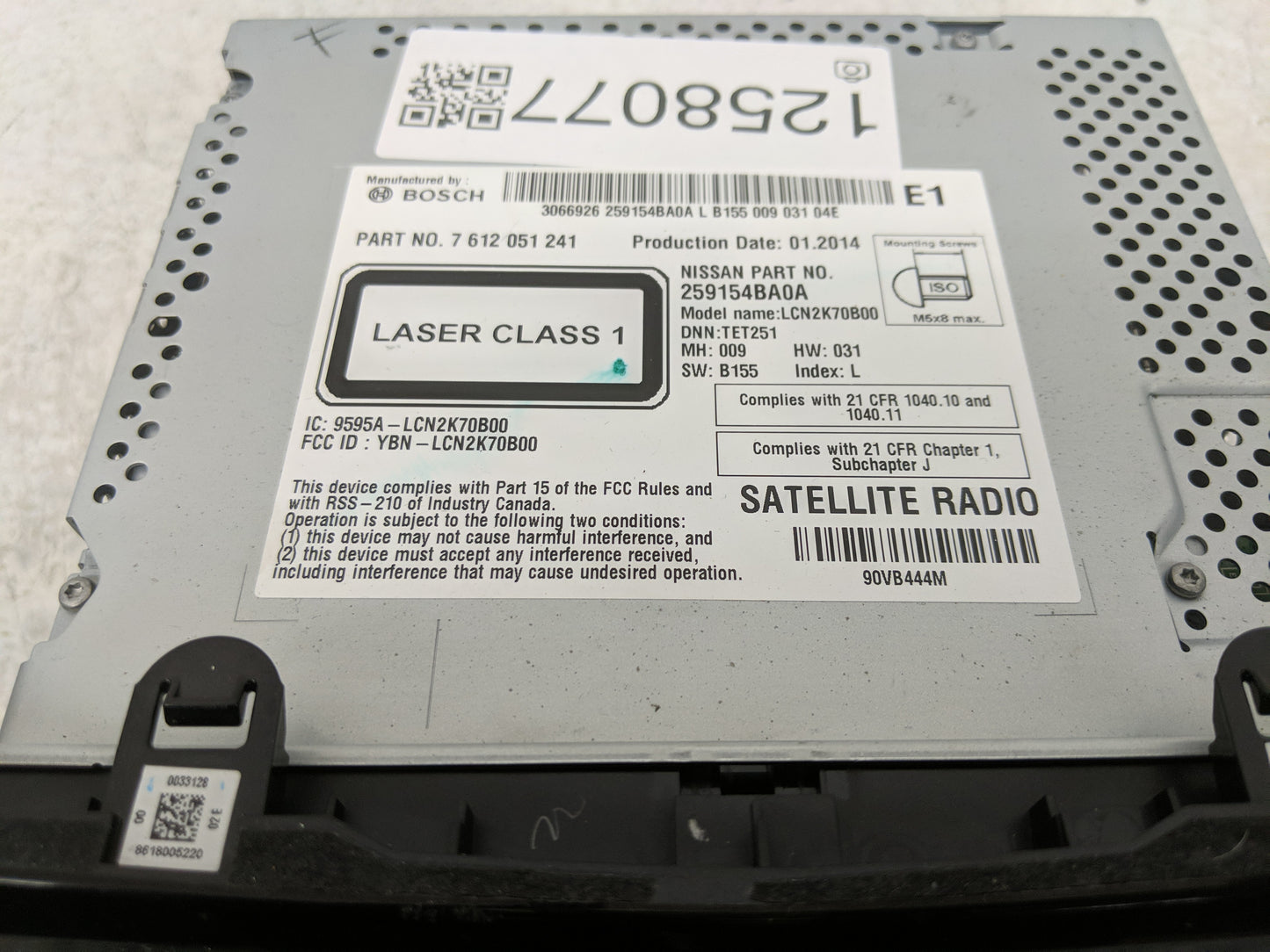 2014 Nissan Rogue Radio AM FM Cd Player Receiver Replacement P/N:7 612 051 241 Fits OEM Used Auto Parts - Oemusedautoparts1.