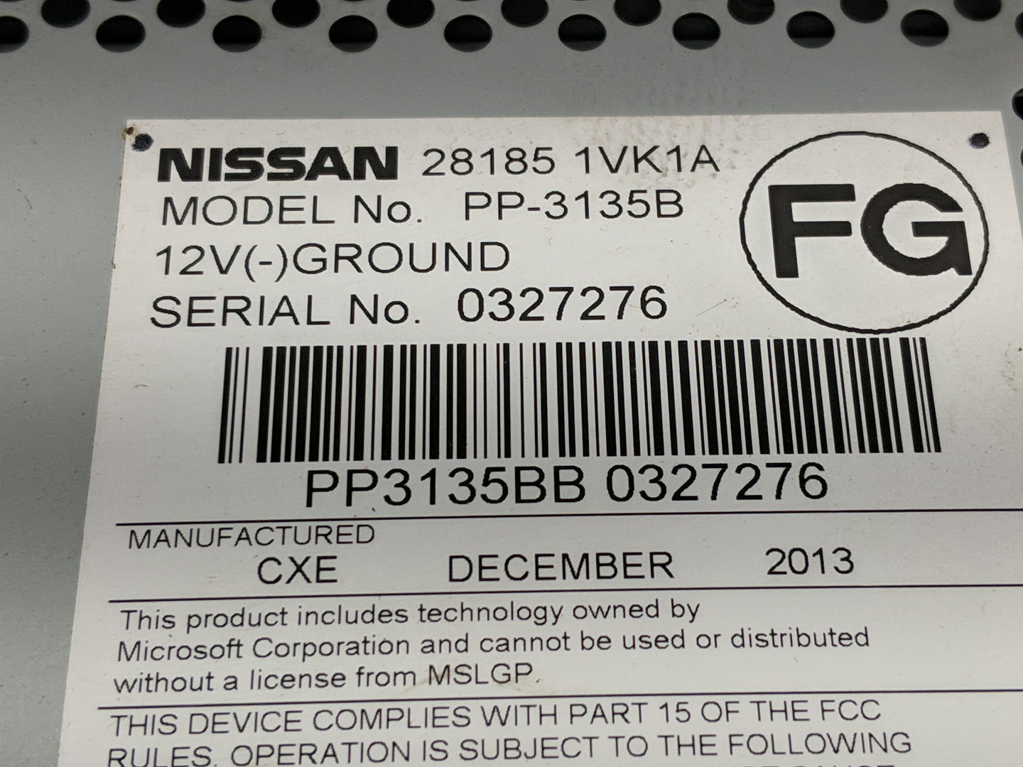 2013-2015 Nissan Rogue Radio AM FM Cd Player Receiver Replacement P/N:28185 1VK1A Fits Fits 2013 2014 2015 OEM Used Auto Par