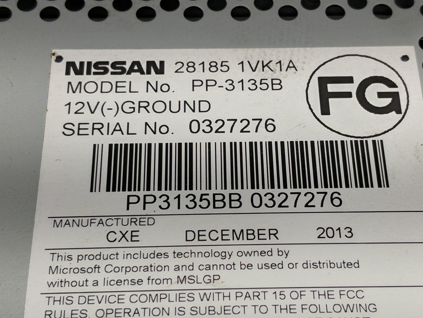 2013-2015 Nissan Rogue Radio AM FM Cd Player Receiver Replacement P/N:28185 1VK1A Fits Fits 2013 2014 2015 OEM Used Auto Par