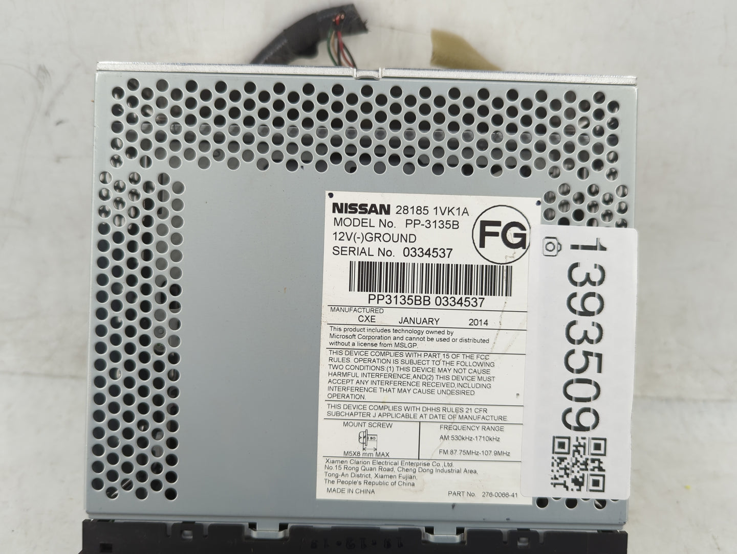 2014 Nissan Rogue Radio AM FM Cd Player Receiver Replacement P/N:28185 1VK1A Fits OEM Used Auto Parts - Oemusedautoparts1.co