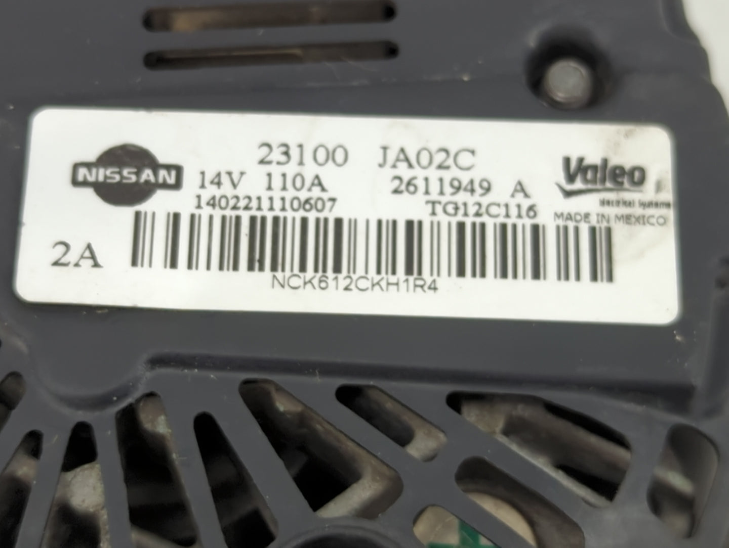2011-2015 Nissan Rogue Alternator Replacement Generator Charging Assembly Engine OEM P/N:23100 JA02C Fits OEM Used Auto Part