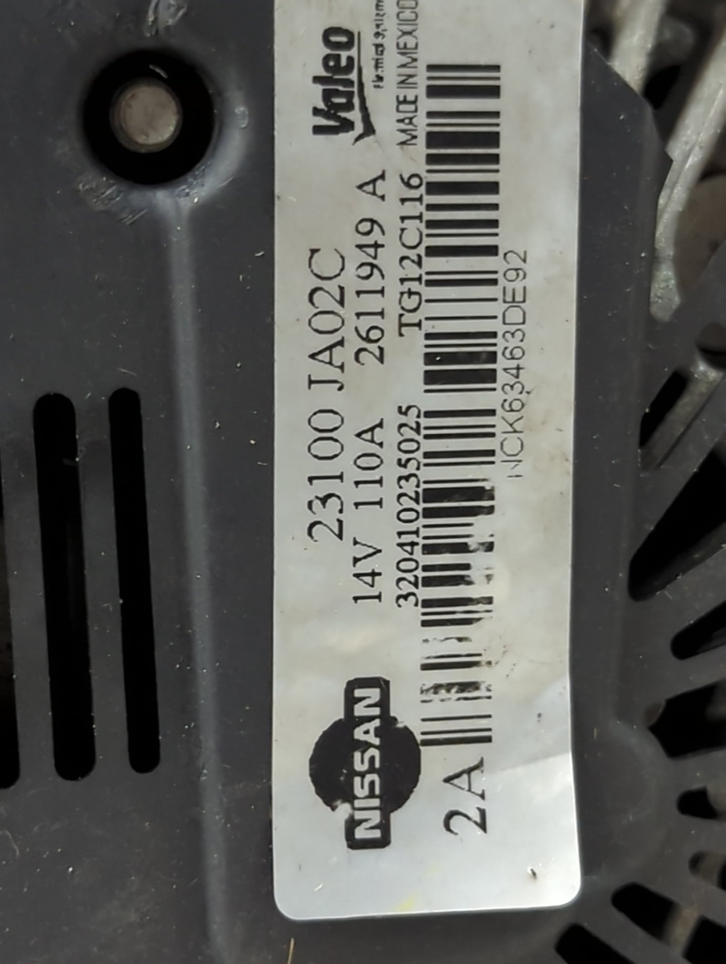2011-2015 Nissan Rogue Alternator Replacement Generator Charging Assembly Engine OEM P/N:23100 JA02C Fits OEM Used Auto Part