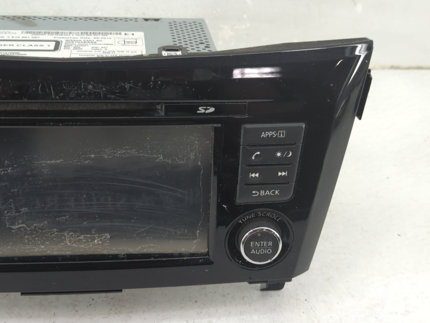 2014-2015 Nissan Rogue Radio AM FM Cd Player Receiver Replacement P/N:259154BA0A Fits Fits 2014 2015 OEM Used Auto Parts - O
