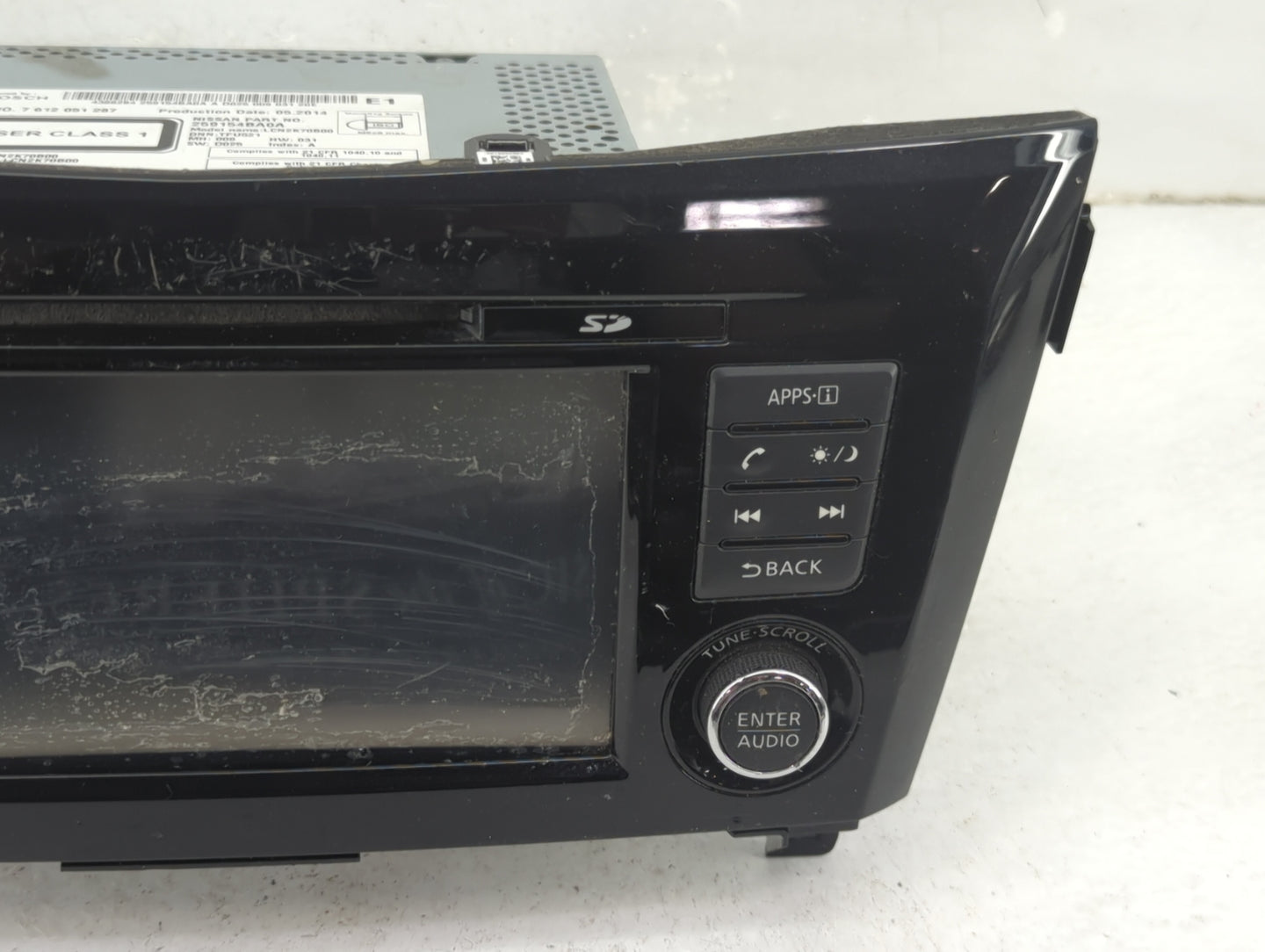 2014-2015 Nissan Rogue Radio AM FM Cd Player Receiver Replacement P/N:259154BA0A Fits Fits 2014 2015 OEM Used Auto Parts - O
