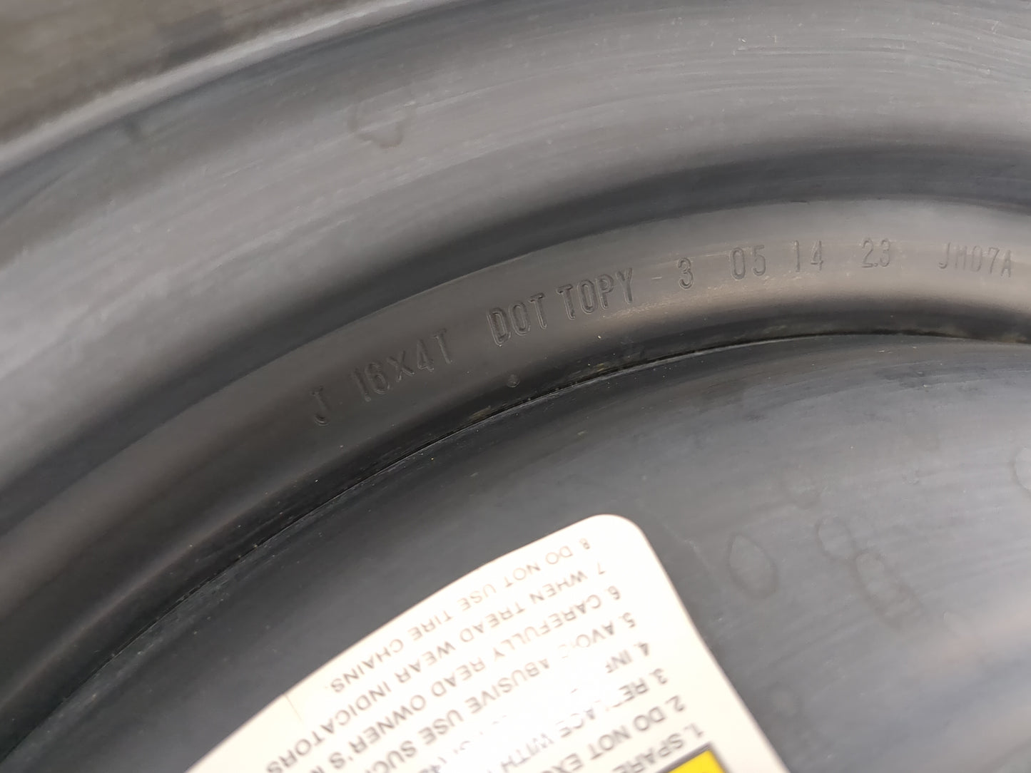 2010-2020 Nissan Rogue Spare Donut Tire Wheel Rim Oem - Oemusedautoparts1.com