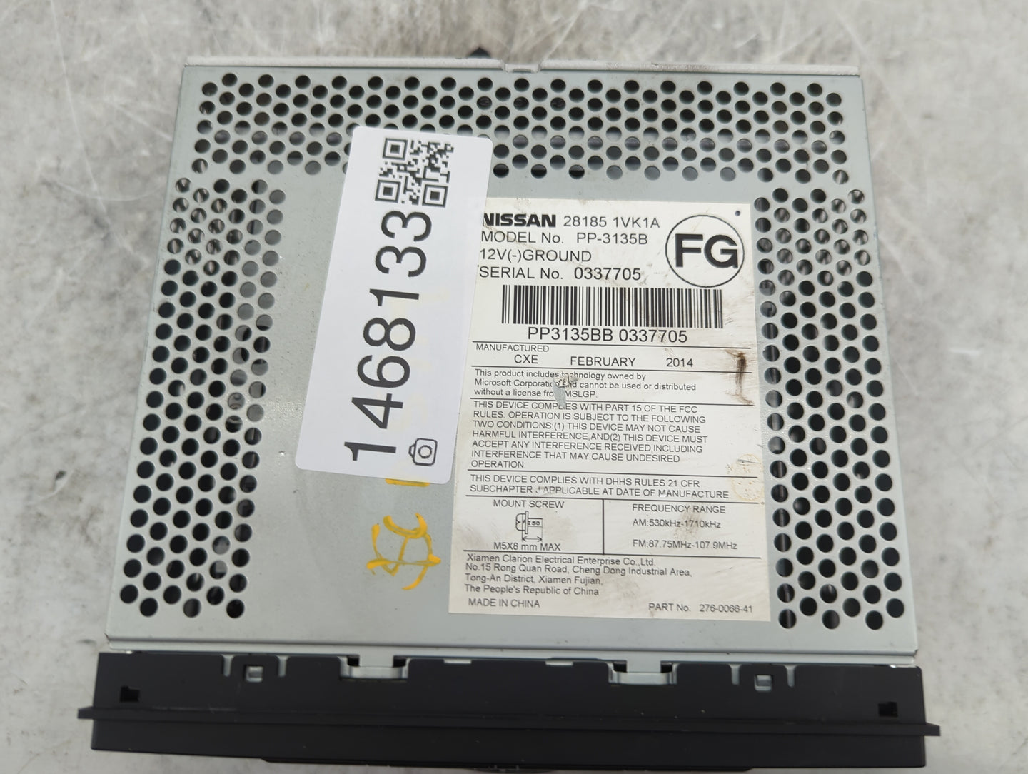2011-2015 Nissan Rogue Radio AM FM Cd Player Receiver Replacement P/N:28185 1VK1A PP-3135B Fits Fits 2011 2012 2013 2014 201