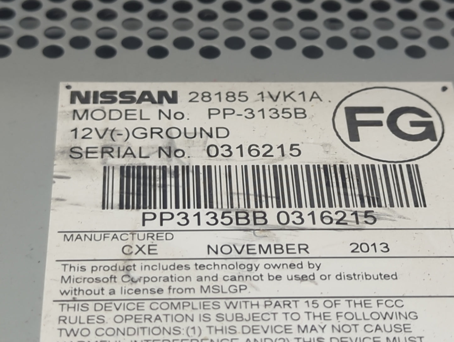 2011-2015 Nissan Rogue Radio AM FM Cd Player Receiver Replacement P/N:281851VK1A PP-3135B Fits Fits 2011 2012 2013 2014 2015