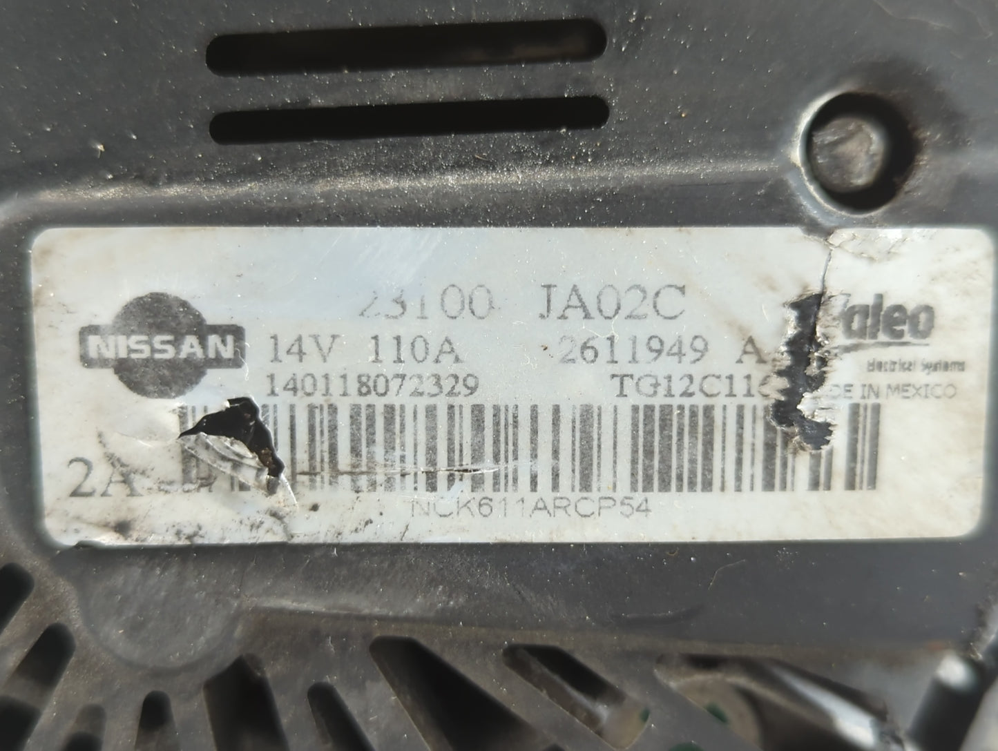 2011-2015 Nissan Rogue Alternator Replacement Generator Charging Assembly Engine OEM P/N:23100 JA02C Fits OEM Used Auto Part