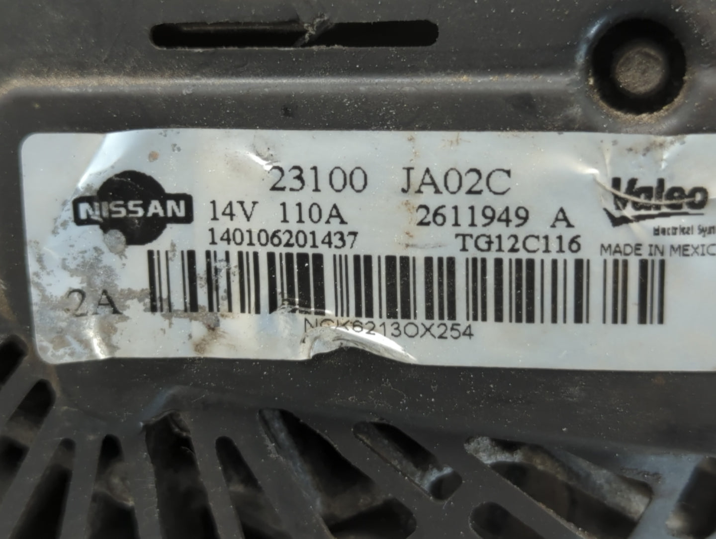 2011-2015 Nissan Rogue Alternator Replacement Generator Charging Assembly Engine OEM P/N:23100 JA02C Fits OEM Used Auto Part