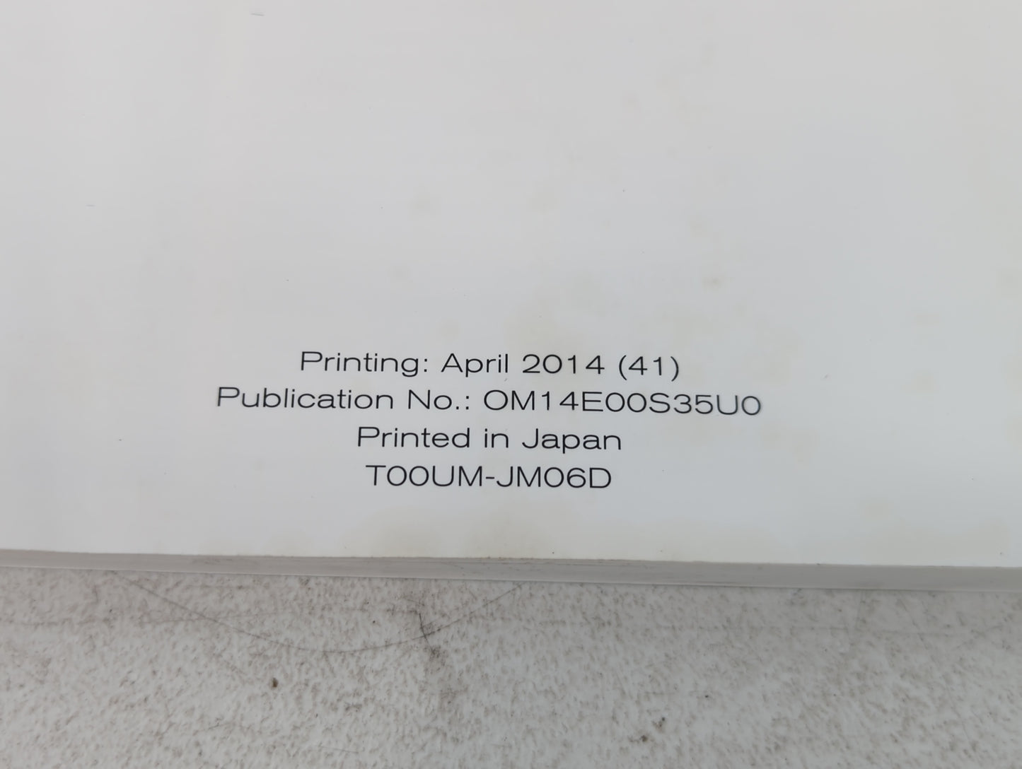 2014 Nissan Rogue Select Owners Manual Book Guide P/N:OM14E00S35U0 OEM Used Auto Parts - Oemusedautoparts1.com