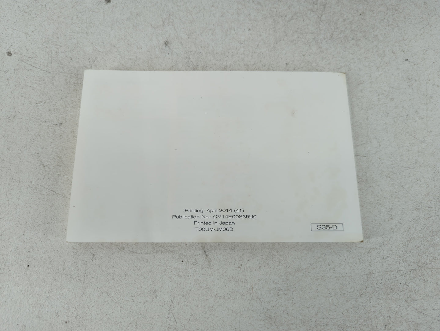 2014 Nissan Rogue Select Owners Manual Book Guide P/N:OM14E00S35U0 OEM Used Auto Parts - Oemusedautoparts1.com