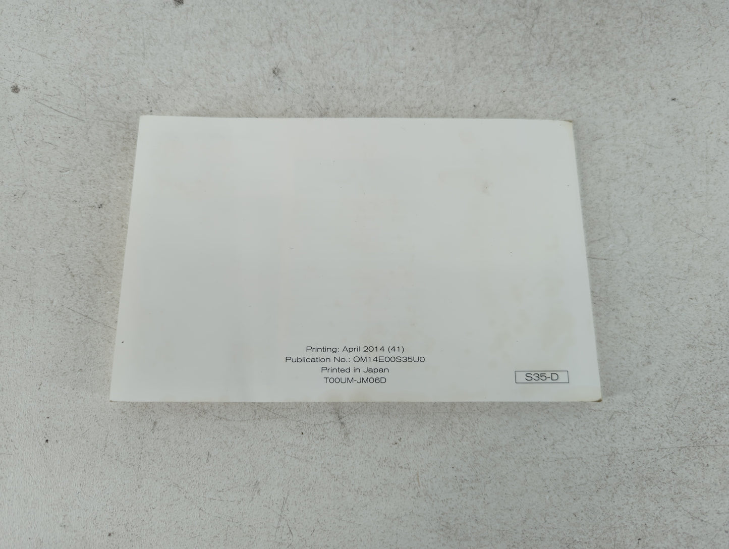 2014 Nissan Rogue Select Owners Manual Book Guide P/N:OM14E00S35U0 OEM Used Auto Parts - Oemusedautoparts1.com
