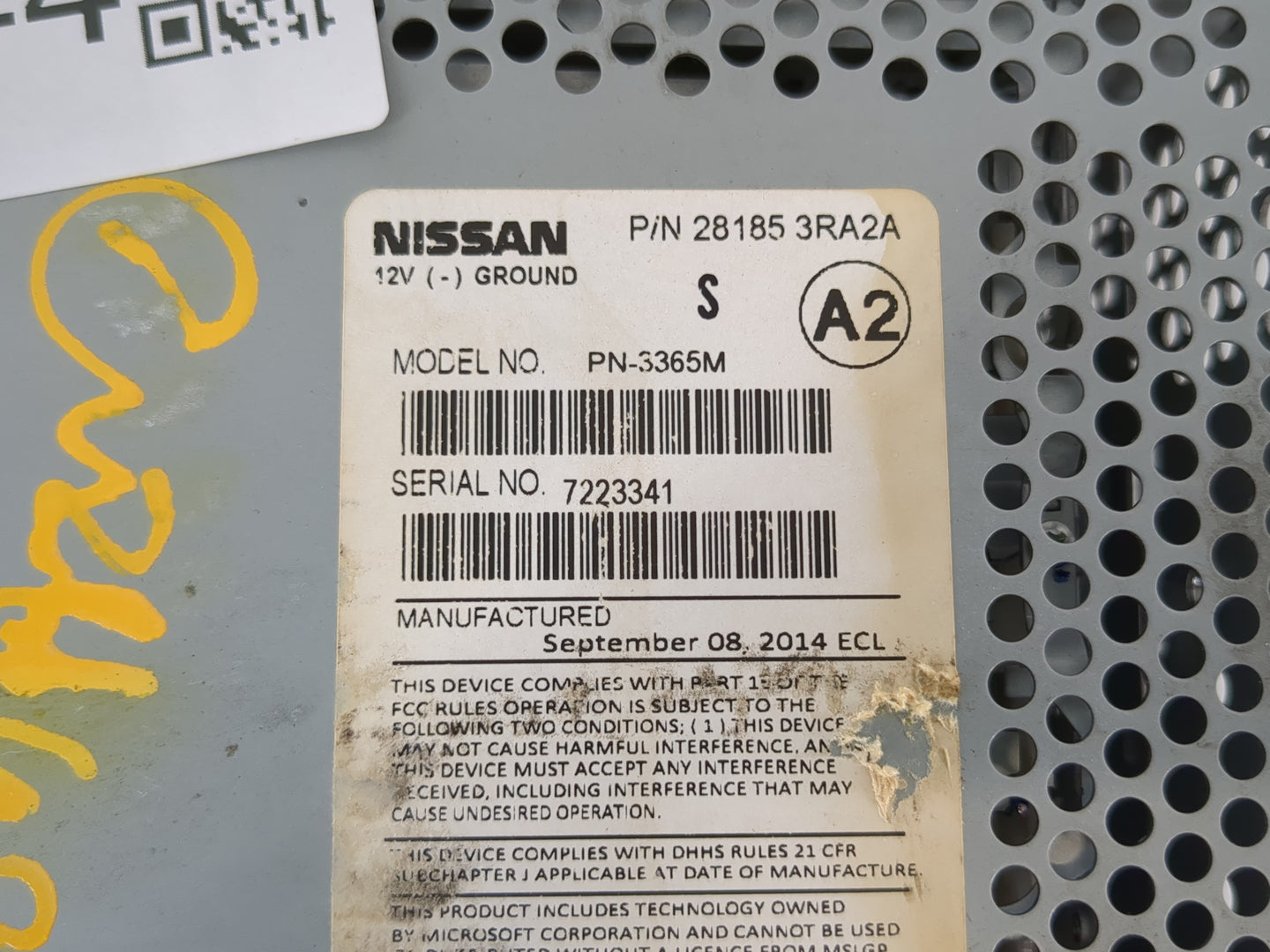 2013-2014 Nissan Sentra Radio AM FM Cd Player Receiver Replacement P/N:28185 3RA2A Fits Fits 2013 2014 OEM Used Auto Parts -