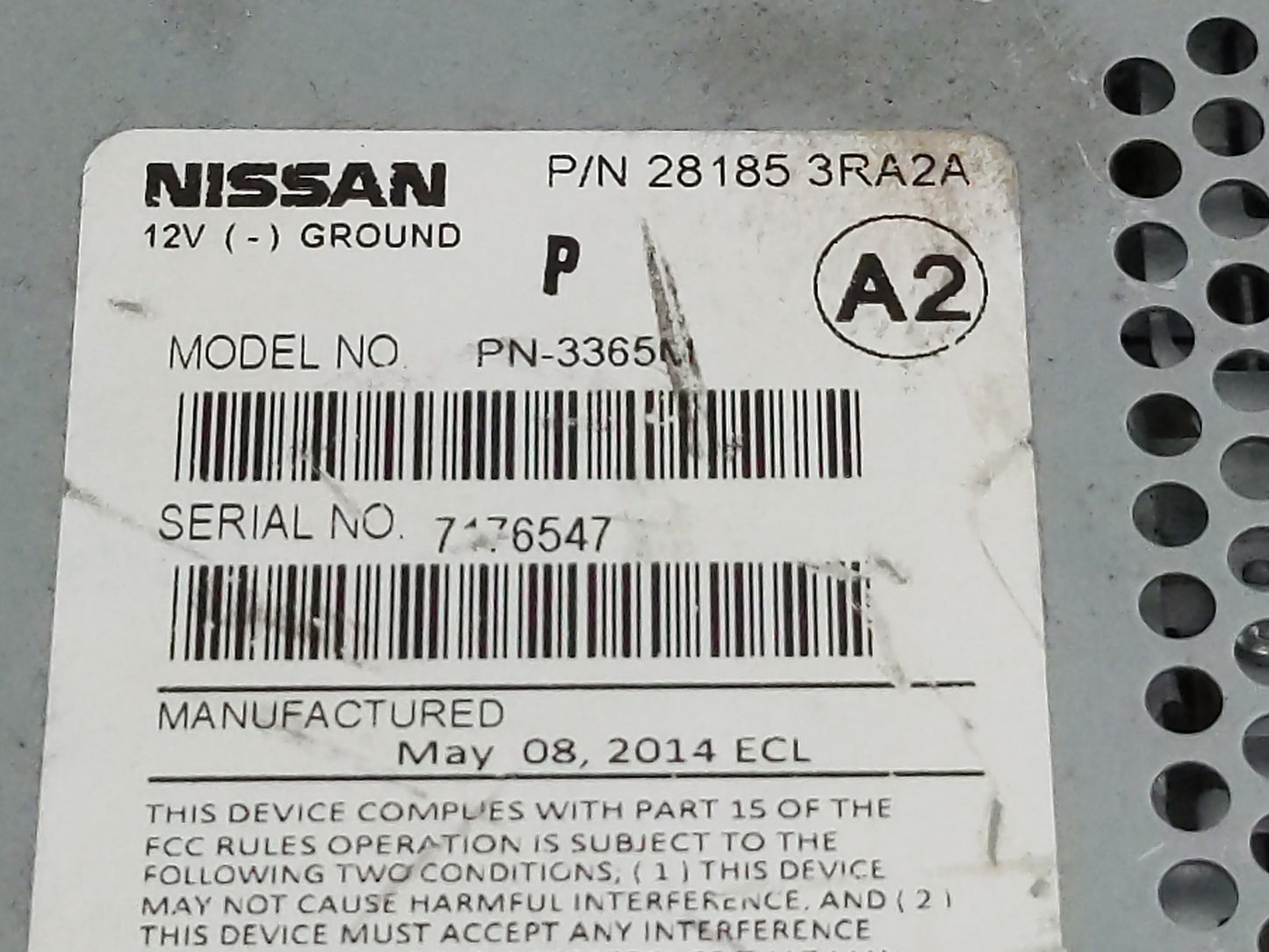 2013-2014 Nissan Sentra Radio AM FM Cd Player Receiver Replacement P/N:28185 3RA2A Fits Fits 2013 2014 OEM Used Auto Parts -