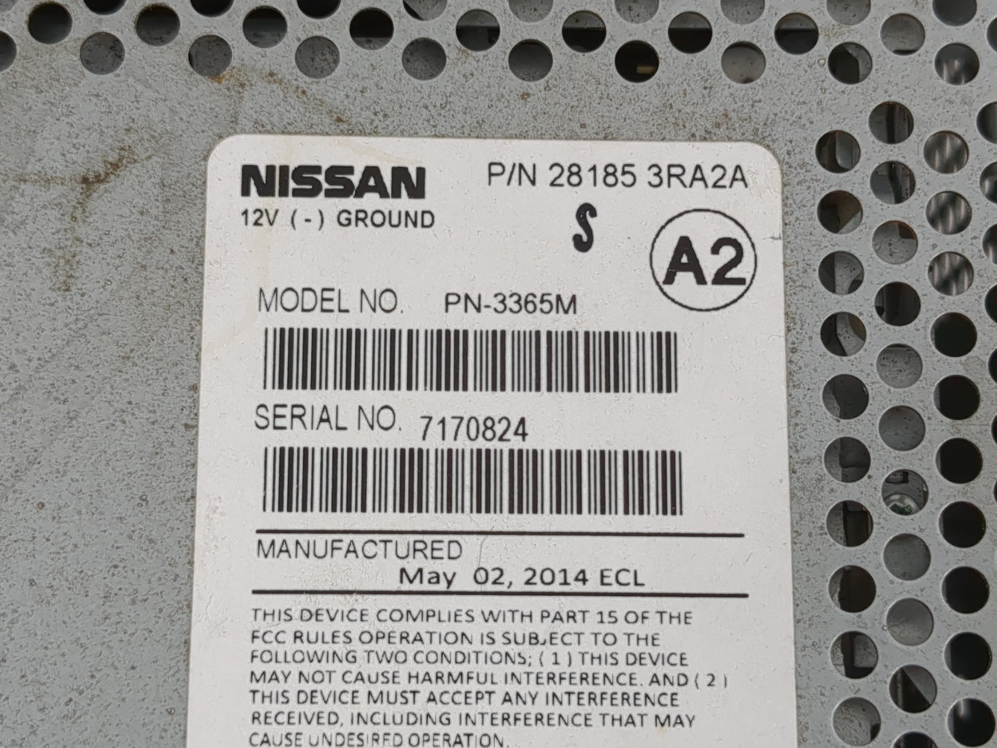 2013-2014 Nissan Sentra Radio AM FM Cd Player Receiver Replacement P/N:28185 3RA2A Fits Fits 2013 2014 OEM Used Auto Parts -