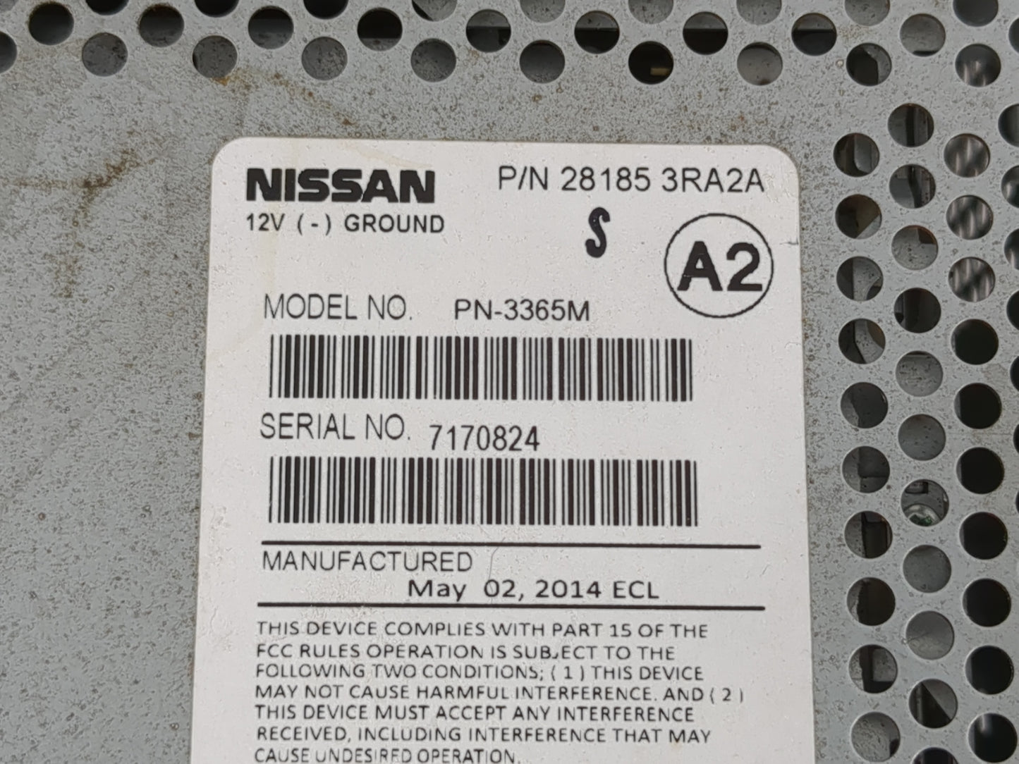 2013-2014 Nissan Sentra Radio AM FM Cd Player Receiver Replacement P/N:28185 3RA2A Fits Fits 2013 2014 OEM Used Auto Parts -