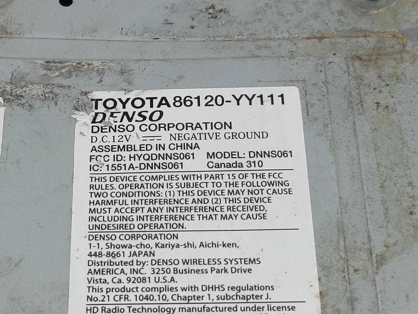 2014 Nissan Sentra Radio AM FM Cd Player Receiver Replacement P/N:86120-YY111 Fits OEM Used Auto Parts - Oemusedautoparts1.c