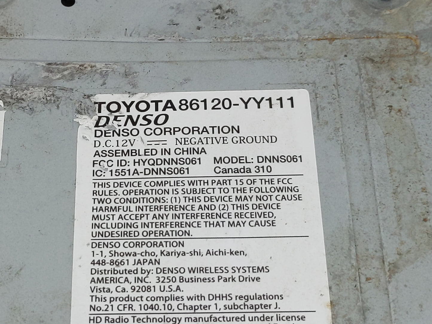 2014 Nissan Sentra Radio AM FM Cd Player Receiver Replacement P/N:86120-YY111 Fits OEM Used Auto Parts - Oemusedautoparts1.c
