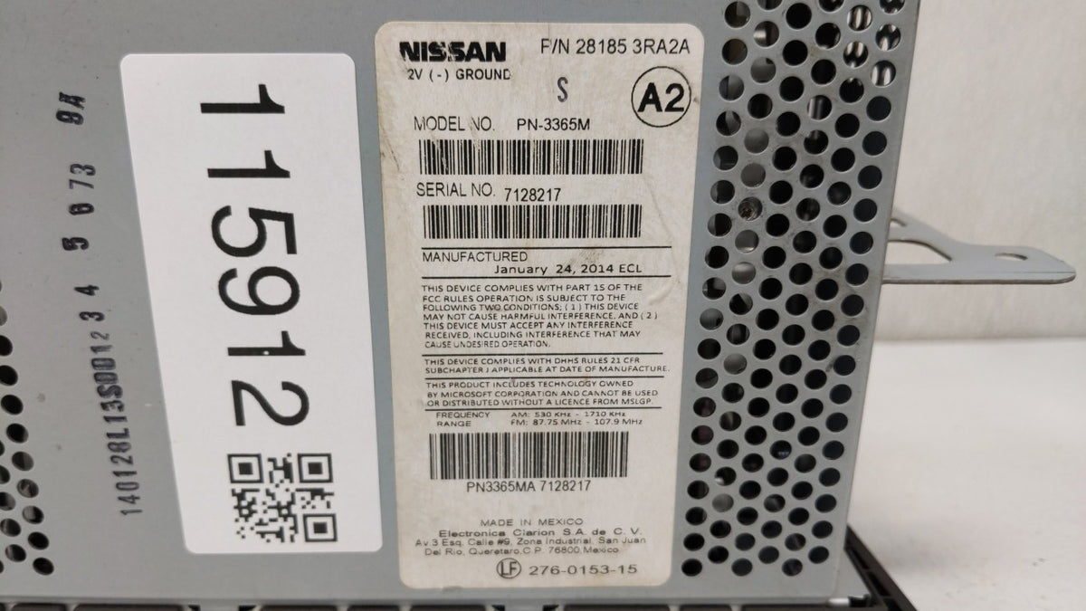 2013-2014 Nissan Sentra Radio AM FM Cd Player Receiver Replacement P/N:PN-3365M 28185-3RA2A, 28185-3RA2B Fits 2013 2014 OEM 