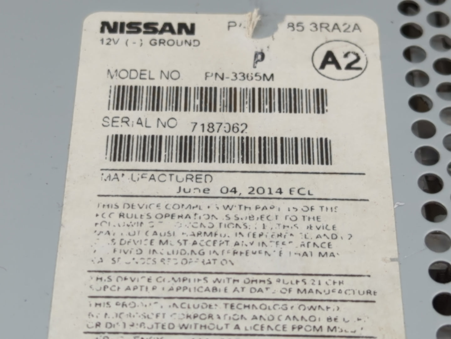 2013-2014 Nissan Sentra Radio AM FM Cd Player Receiver Replacement Fits Fits 2013 2014 OEM Used Auto Parts - Oemusedautopart