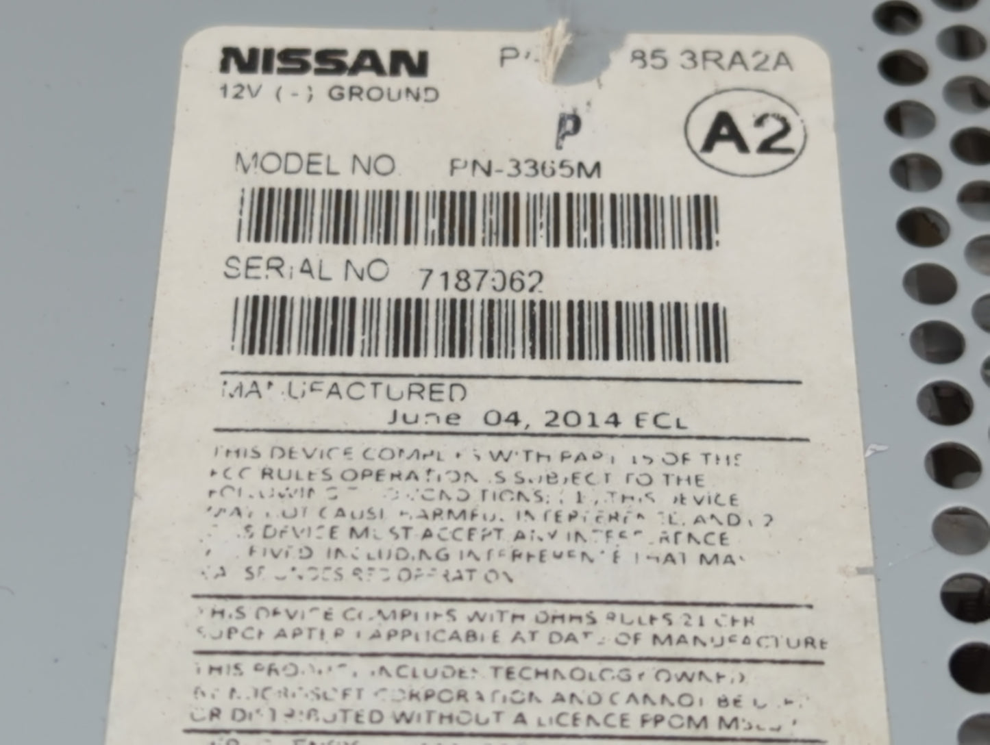 2013-2014 Nissan Sentra Radio AM FM Cd Player Receiver Replacement Fits Fits 2013 2014 OEM Used Auto Parts - Oemusedautopart