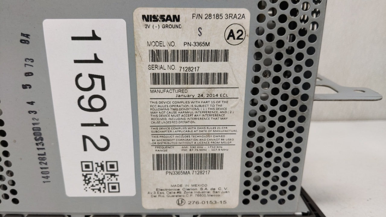 2013-2014 Nissan Sentra Radio AM FM Cd Player Receiver Replacement P/N:PN-3365M 28185-3RA2A, 28185-3RA2B Fits Fits 2013 2014