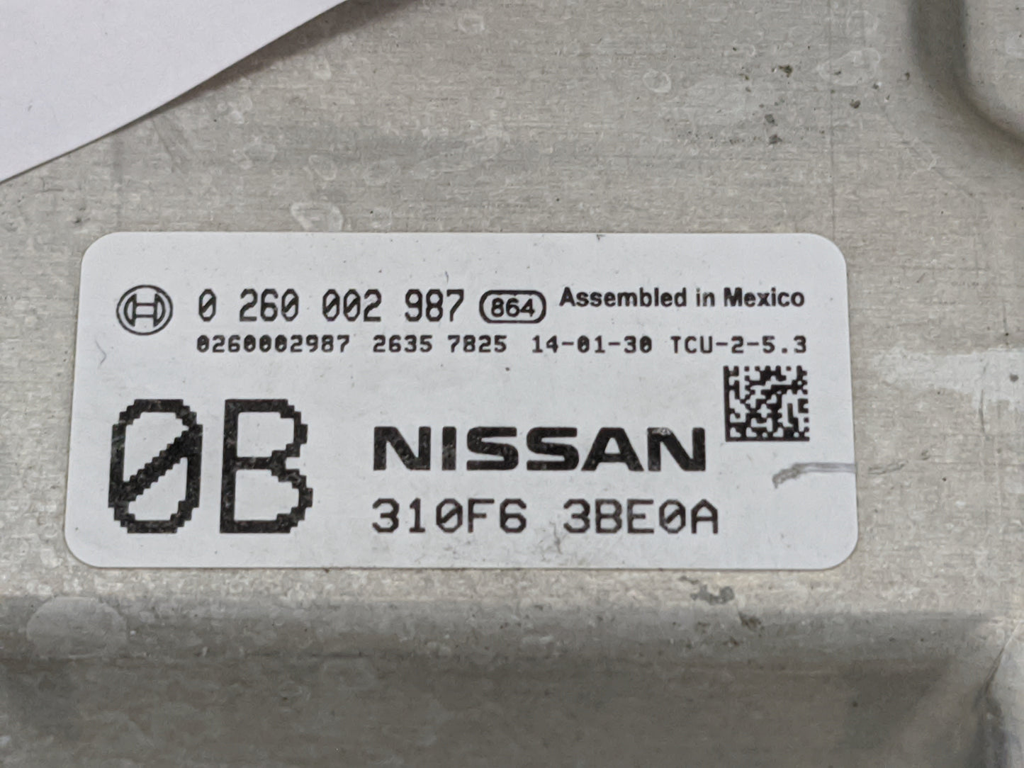 2014 Nissan Sentra PCM Engine Control Computer ECU ECM PCU OEM P/N:0260002987 310F63BE0A Fits OEM Used Auto Parts - Oemuseda
