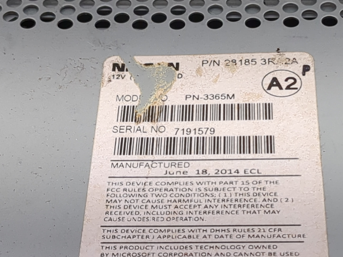 2013-2014 Nissan Sentra Radio AM FM Cd Player Receiver Replacement P/N:281853RA2A PN-3365M Fits Fits 2013 2014 OEM Used Auto