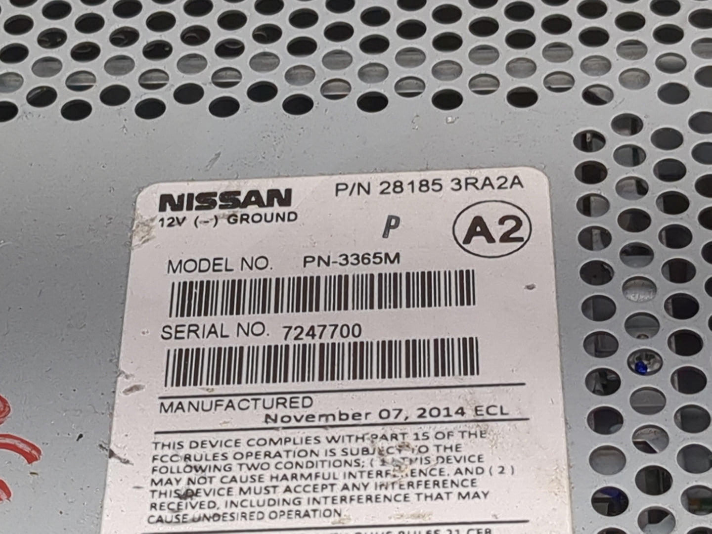 2013-2014 Nissan Sentra Radio AM FM Cd Player Receiver Replacement P/N:281853RA2A PN-3365M Fits Fits 2013 2014 OEM Used Auto
