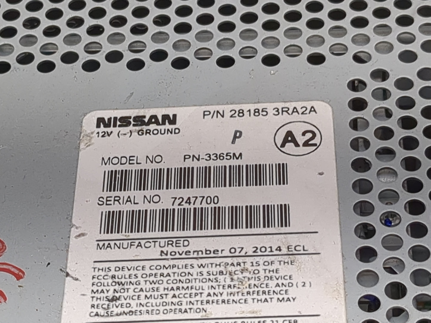 2013-2014 Nissan Sentra Radio AM FM Cd Player Receiver Replacement P/N:281853RA2A PN-3365M Fits Fits 2013 2014 OEM Used Auto