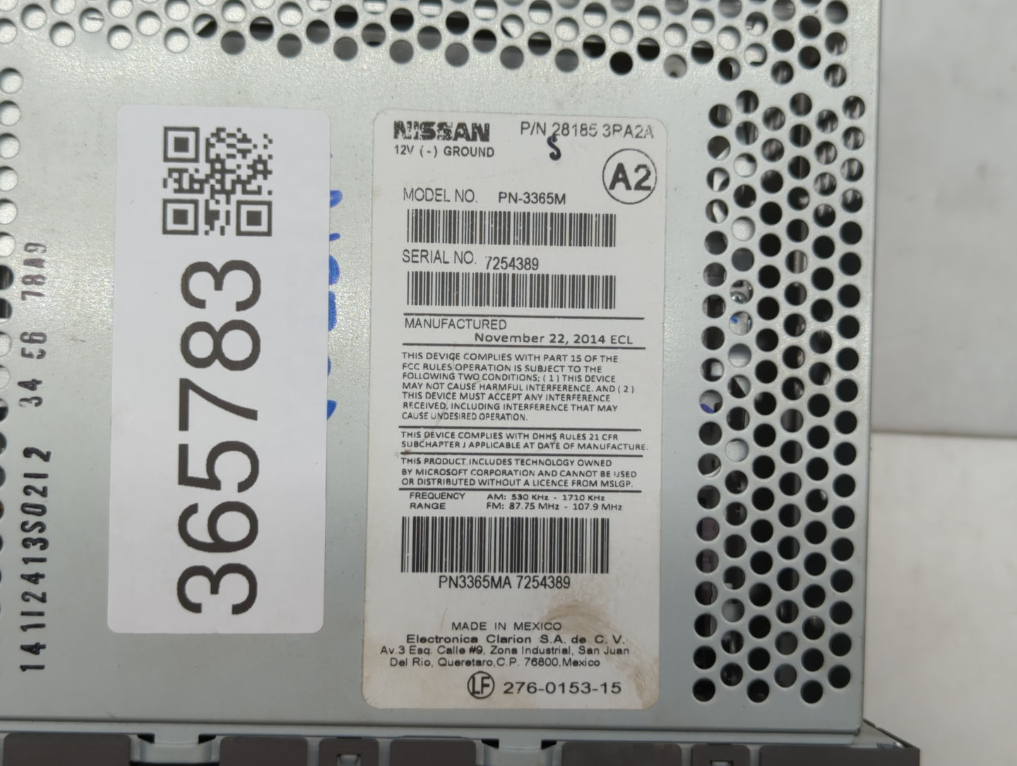 2013-2014 Nissan Sentra Am Fm Cd Player Radio Receiver - Oemusedautoparts1.com