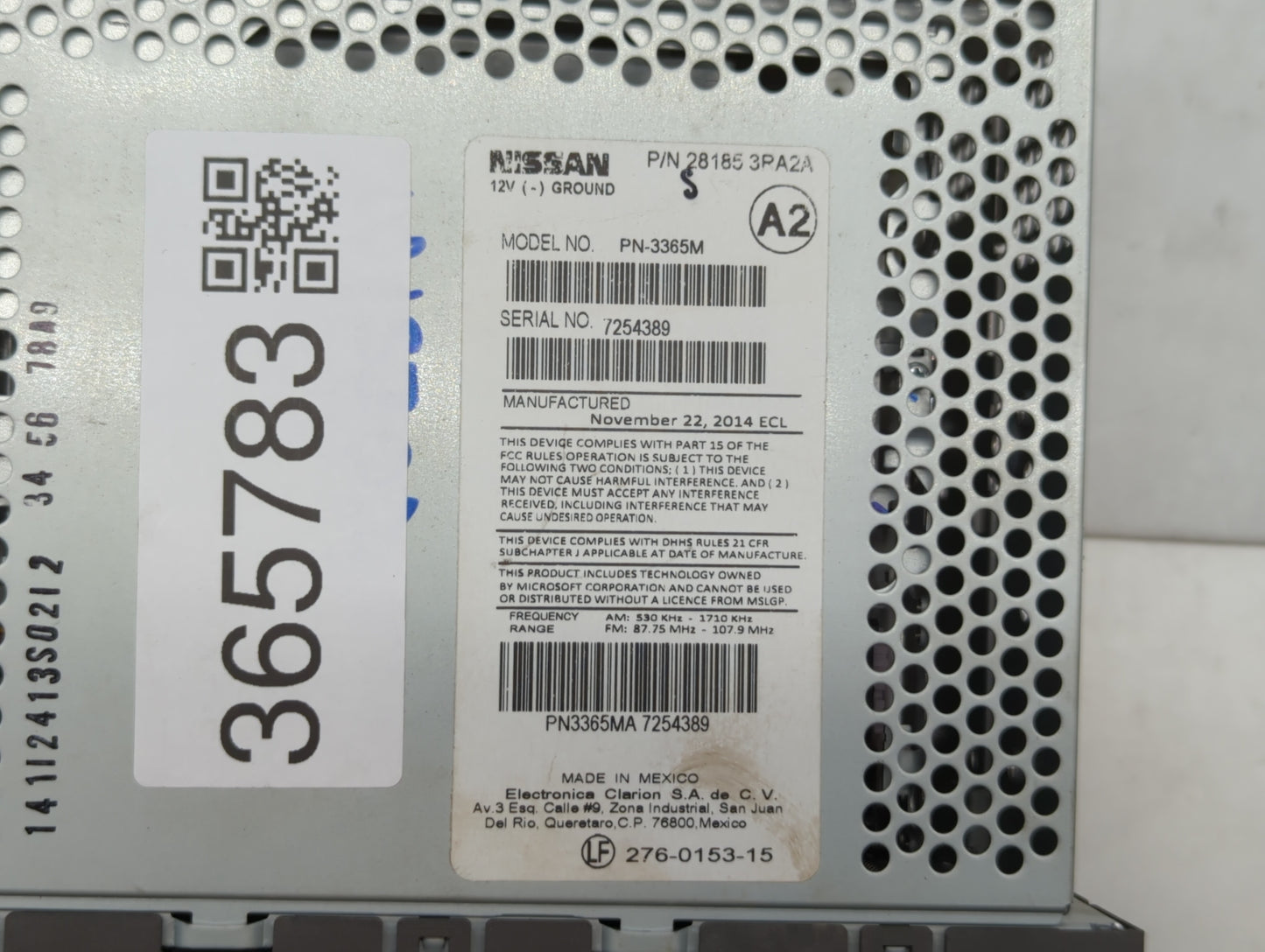 2013-2014 Nissan Sentra Am Fm Cd Player Radio Receiver - Oemusedautoparts1.com
