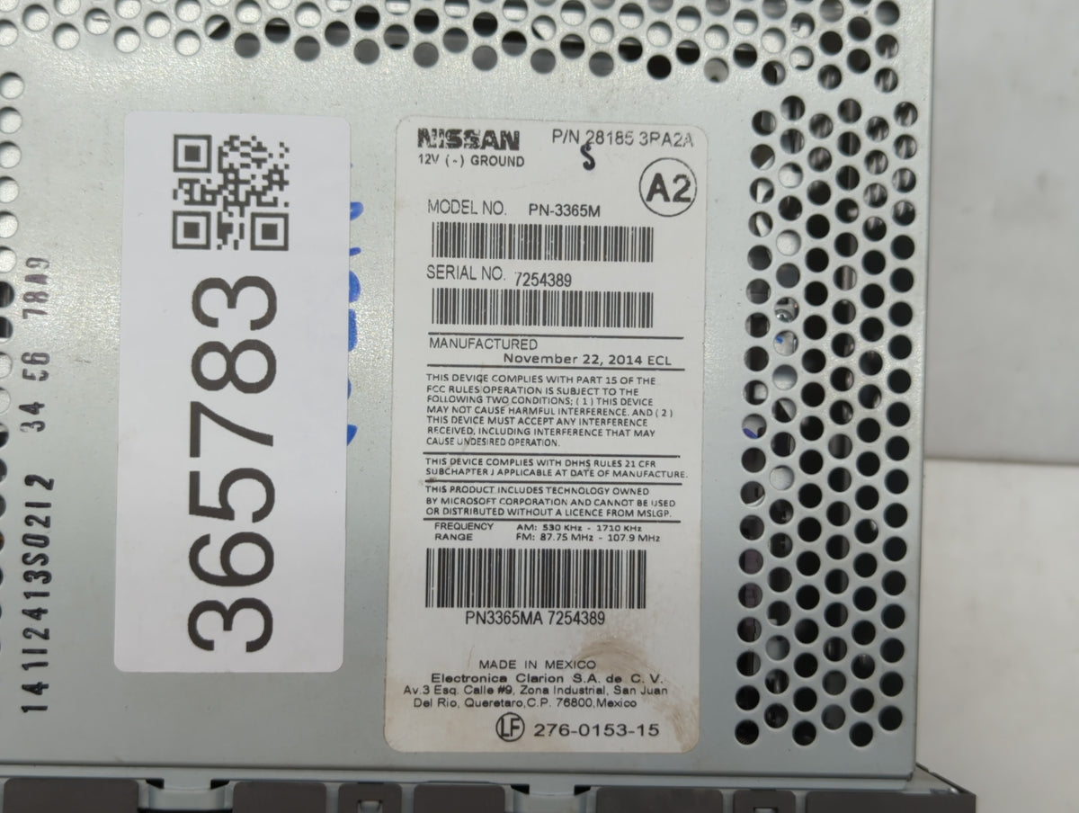 2013-2014 Nissan Sentra Am Fm Cd Player Radio Receiver 365783 - Oemusedautoparts1.com