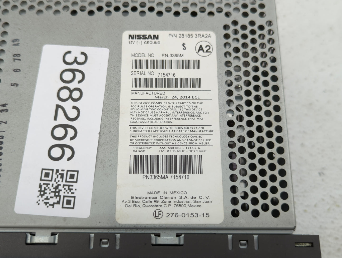 2013-2014 Nissan Sentra Am Fm Cd Player Radio Receiver - Oemusedautoparts1.com