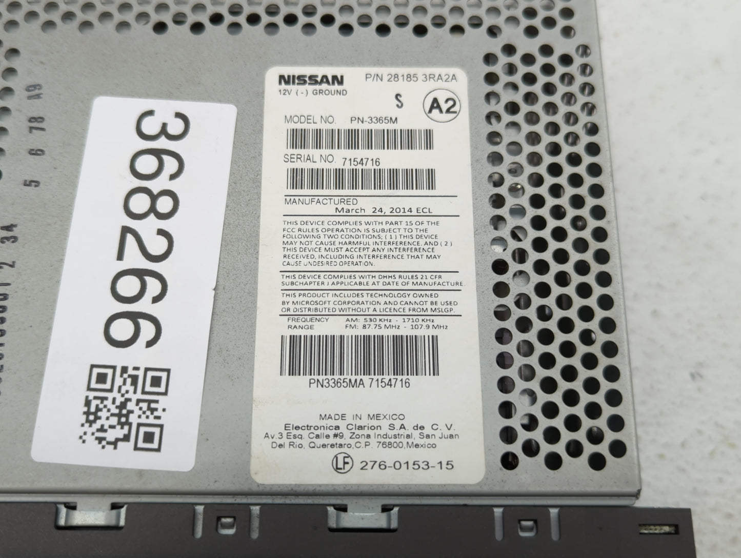 2013-2014 Nissan Sentra Am Fm Cd Player Radio Receiver - Oemusedautoparts1.com