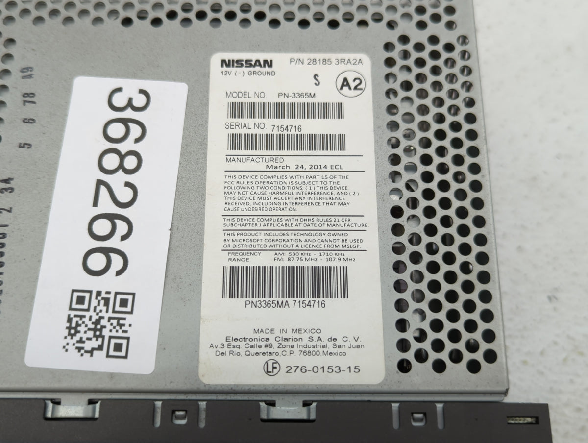 2013-2014 Nissan Sentra Am Fm Cd Player Radio Receiver 368266 - Oemusedautoparts1.com