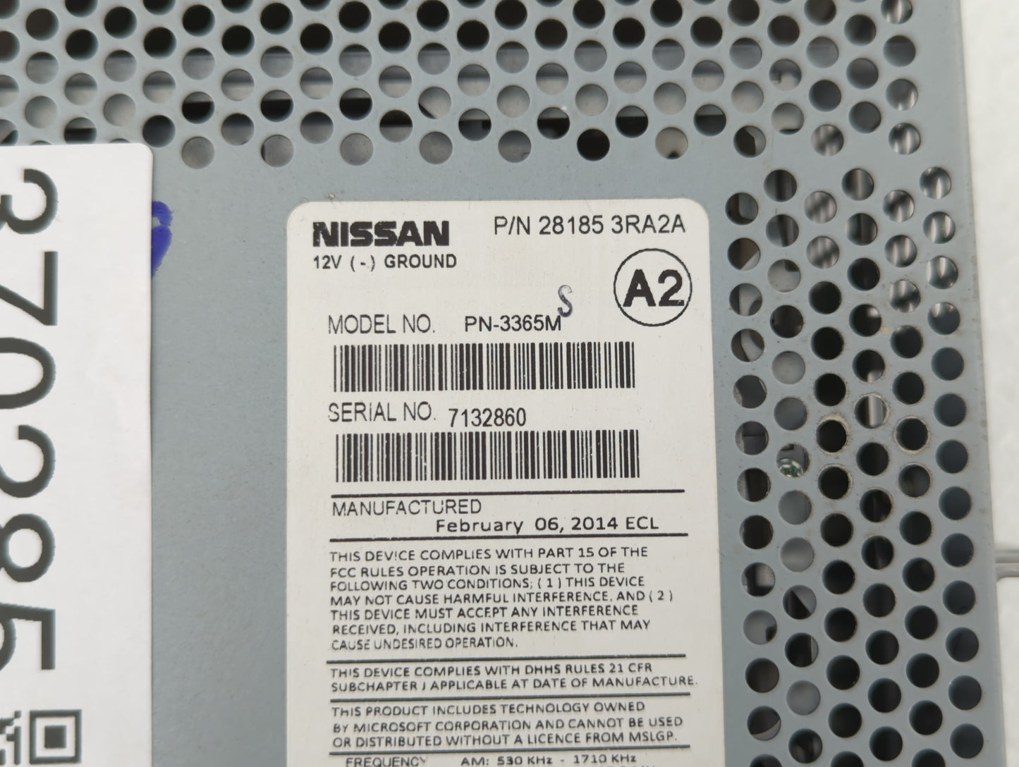2013-2014 Nissan Sentra Radio AM FM Cd Player Receiver Replacement P/N:28185-3RA2A 28185-3RA2B, 28185 3RA2D Fits Fits 2013 2