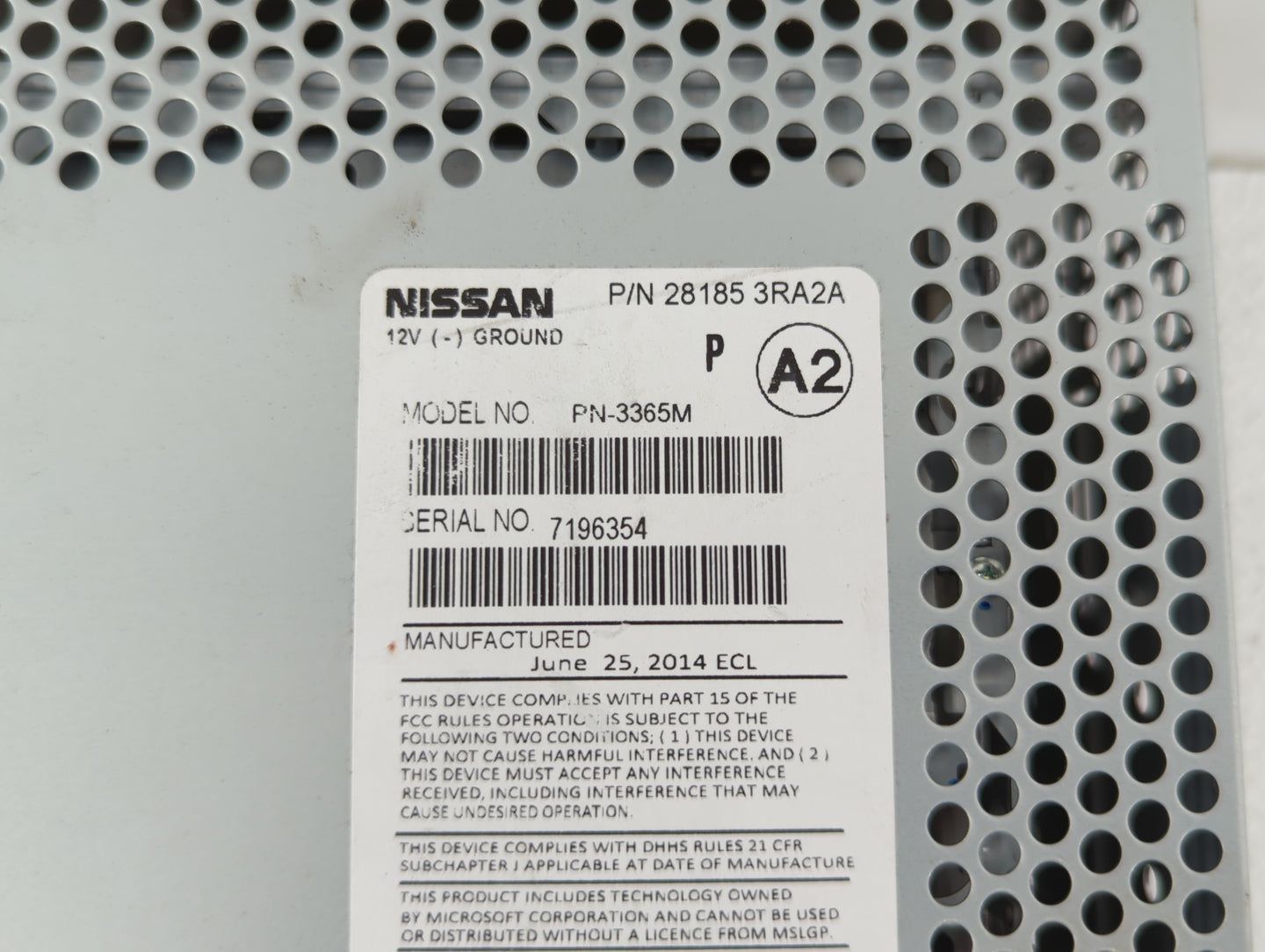 2013-2014 Nissan Sentra Radio AM FM Cd Player Receiver Replacement P/N:281853RA2A 3365M, 28185-3RA2A Fits Fits 2013 2014 OEM