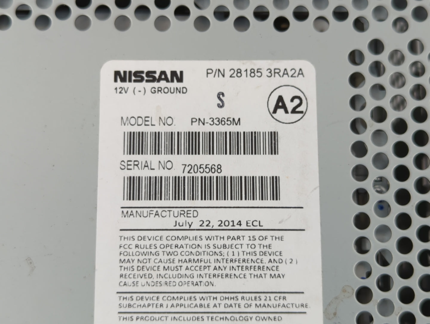 2013-2014 Nissan Sentra Radio AM FM Cd Player Receiver Replacement P/N:281853RA2A 3365M, 28185-3RA2A Fits Fits 2013 2014 OEM
