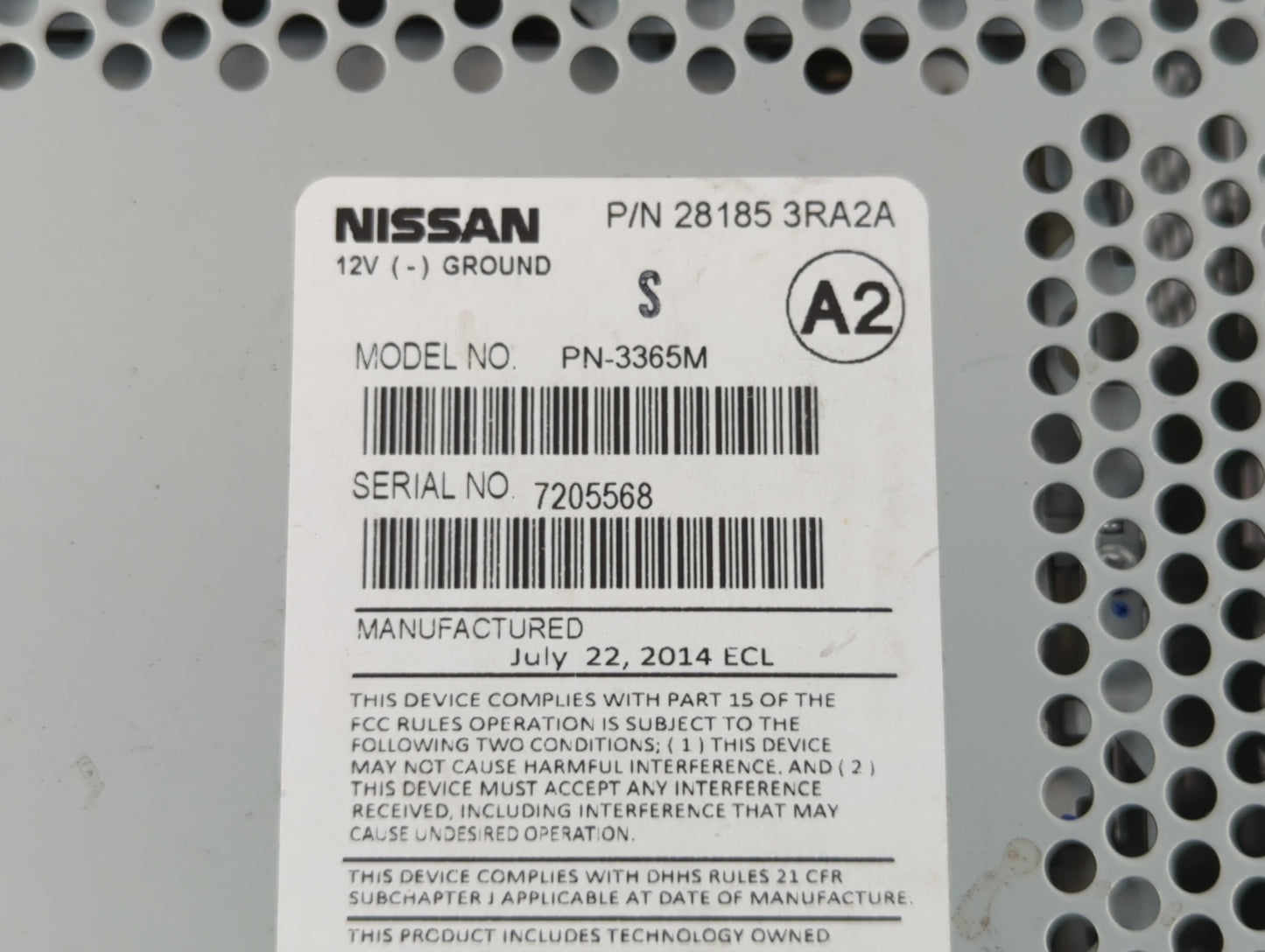 2013-2014 Nissan Sentra Radio AM FM Cd Player Receiver Replacement P/N:281853RA2A 3365M, 28185-3RA2A Fits Fits 2013 2014 OEM