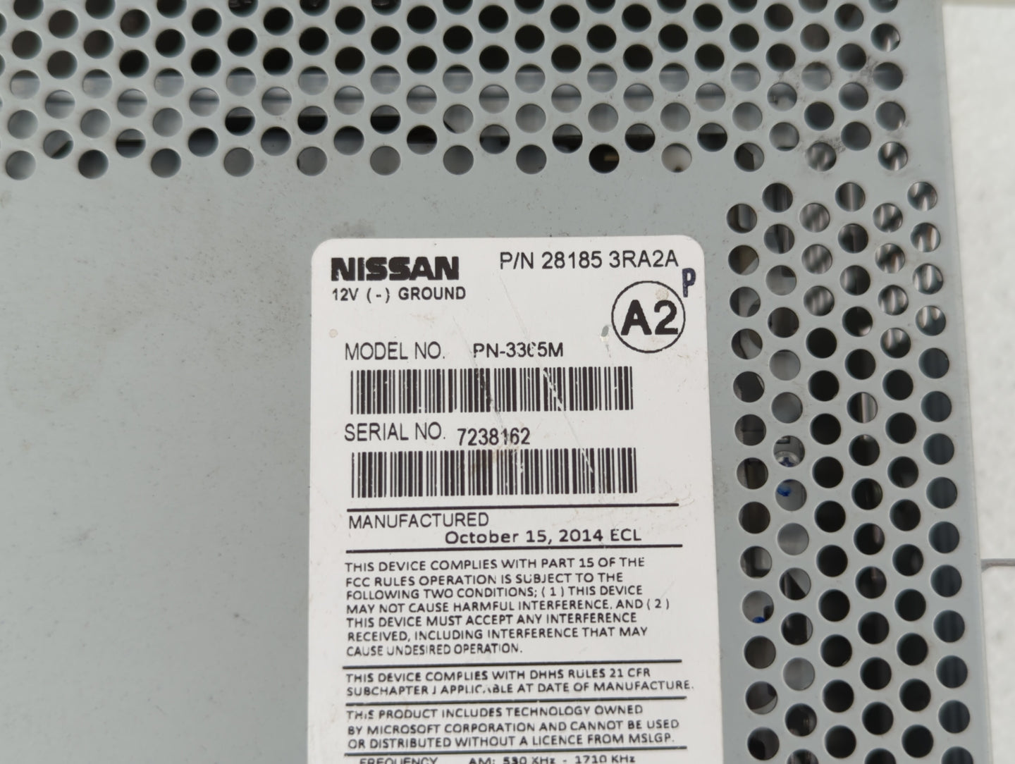 2013-2014 Nissan Sentra Radio AM FM Cd Player Receiver Replacement P/N:281853RA2A 3365M, 28185-3RA2A Fits Fits 2013 2014 OEM